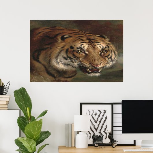 Bengalischer Tiger beim Poster (Heimbüro)