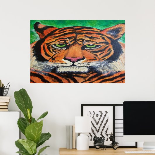 Bengalischer Tiger, der dir ein Poster Zeichne (Heimbüro)