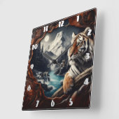 Bengalischer Tiger Entspannung in der Nähe des Ber Quadratische Wanduhr (Winkel)