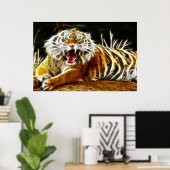 Bengalischer Tiger Gaspedal 1 Poster (Heimbüro)