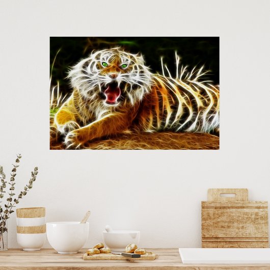 Bengalischer Tiger Gaspedal 1 Poster (Küche)