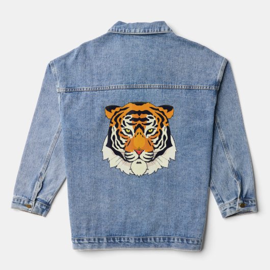 Bengalischer Tiger Head Furchtlos Big Cat Tiger Ti Jeansjacke (Rückseite)