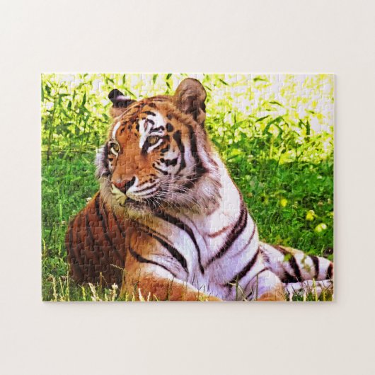 Bengalischer Tiger im Graspuzzle Puzzle (Horizontal)