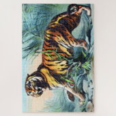 Bengalischer Tiger im langen Gras mit blauem Himme Puzzle (Vertikal)
