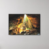 Bengalischer Tiger in Höhle umwickelt Leinwanddruck (Vorderseite)