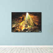 Bengalischer Tiger in Höhle umwickelt Leinwanddruck (Insitu (Holzboden))