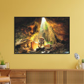 Bengalischer Tiger in Höhle umwickelt Leinwanddruck (Insitu (Wohnzimmer))