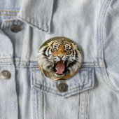 Bengalischer Tiger in voller Wut niedlicher Tasten Button (Beispiel)