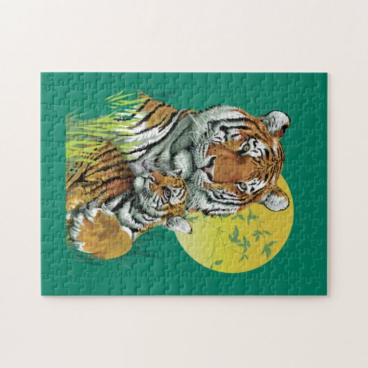 Bengalischer Tiger mit Baby-Jigsaw-Puzzle Puzzle (Horizontal)