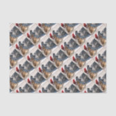 Bengalischer Tiger mit einer Weihnachtsmannmütze z Seidenpapier (Vorderseite)