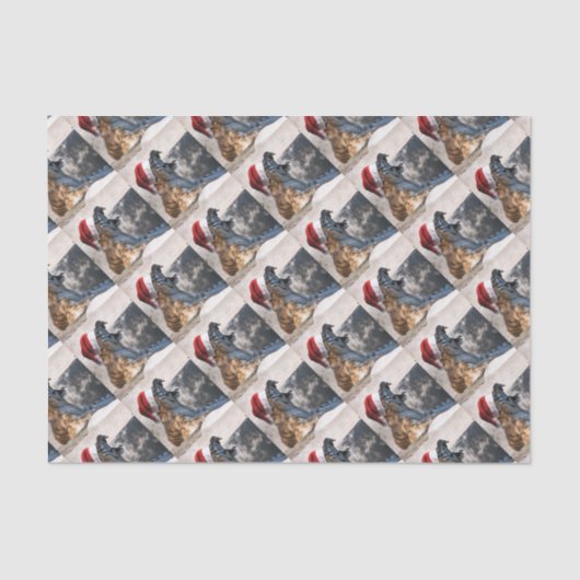 Bengalischer Tiger mit einer Weihnachtsmannmütze z Seidenpapier (Vorderseite)