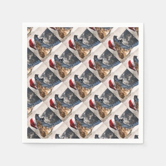Bengalischer Tiger mit einer Weihnachtsmannmütze z Serviette (Vorderseite)