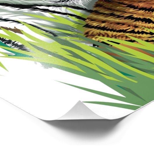 Bengalischer Tiger mit Kugel Fotodruck (Ecke)