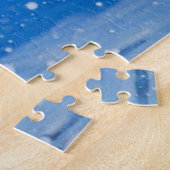 Bengalischer Tiger-Runn-Ing im schönen blauen Ozea Puzzle (Seite)