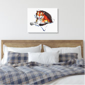 Bengalischer Tiger springt aus! Leinwanddruck (Insitu (Schlafzimmer))