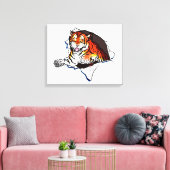 Bengalischer Tiger springt aus! Leinwanddruck (Insitu (Wohnzimmer))