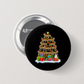 Bengalischer Tiger Weihnachtsbaum Leuchtturm Santa Button (Vorne & Hinten)