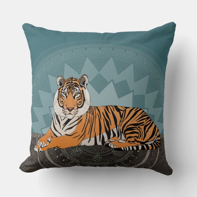 bengalischer Tigermandala Kissen (Vorderseite)
