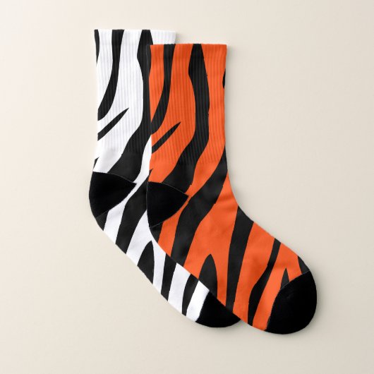 Bengalischer Tigerstreifen Mix N Match Duo überall Socken (Paar)