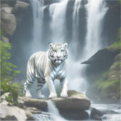 Bengalischer weißer Tiger in der Natur Aufkleber (Vorderseite)