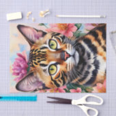 Bengalisches Cat Floral Seidenpapier (Handwerk)