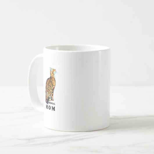 Bengalisches Cat Mama Shirt Hausgebratenes Brown B Kaffeetasse (Vorderseite Links)