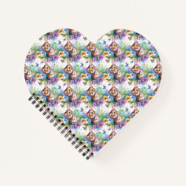Bengalisches Cat Motif Heart Shaped Spiral Noteboo Notizblock