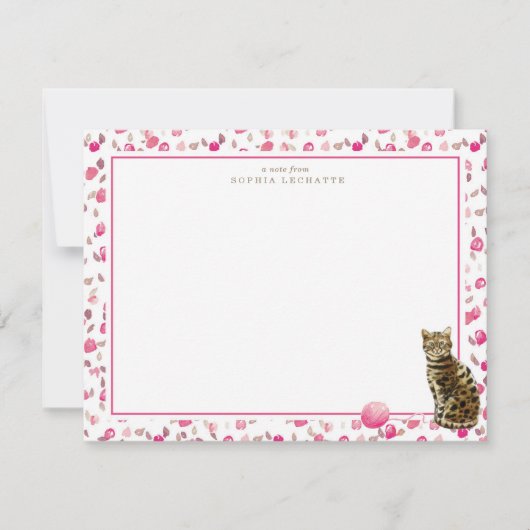Bengalisches Cat Personalisiert Stationery Mitteilungskarte (Vorderseite)