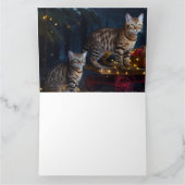 Bengalisches Cat Snowy Sleigh Ride Weihnachtsdekor Karte (Innenseite)