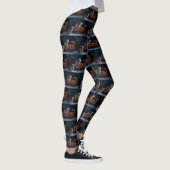 Bengalisches Cat Snowy Sleigh Ride Weihnachtsdekor Leggings (Rechts)