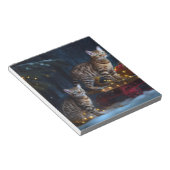 Bengalisches Cat Snowy Sleigh Ride Weihnachtsdekor Notizblock (angewinkelt)