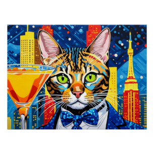 BENGALISCHES CAT-VEGAS-NACHTLEBEN POSTER