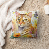 Bengalisches Katzenblumendesign Kissen (Decke)