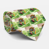 Bengalisches Maskottchen Tiger mit Fußball Krawatte (Gerollt)