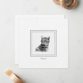 Bengalisches Schwarz-Weiß-Zeichn Mitteilungskarte (Vorderseite/Rückseite Beispiel)