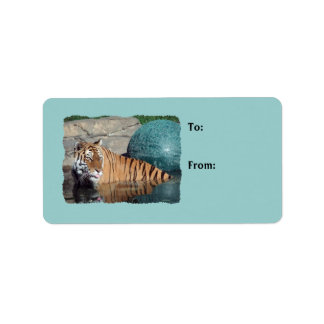 Bengalisches Tiger Foto Light Blue Gift Tags Adressaufkleber