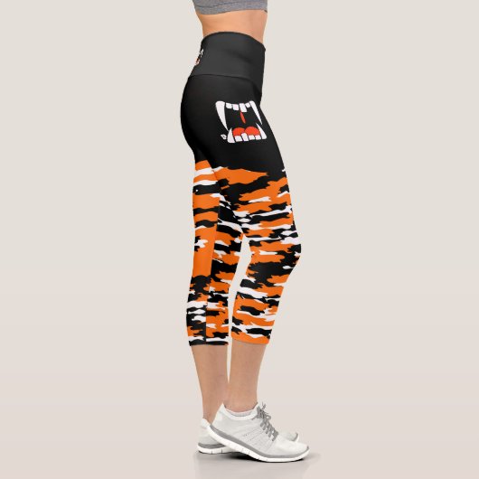 Bengalisches Tiger Hochkapsel Capri Leggings (Rechts)