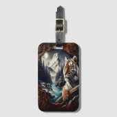 Bengalisches Tiger-Mondlicht Gepäckanhänger (Vorderseite Vertikal)