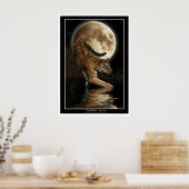 Bengalisches Tiger & Moon Wildlife Art Poster (Küche)