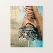 Bengalisches Tiger schwimmen Puzzle (Vertikal)