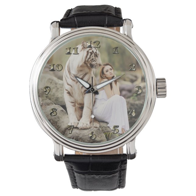 Bengalisches Tiger und Lady Armbanduhr (Vorderseite)