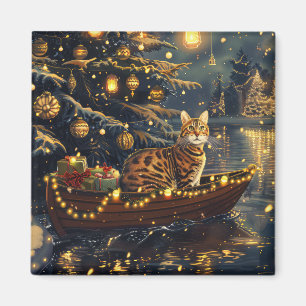 Bengalkatze Weihnachtsfestliche Reise Magnet