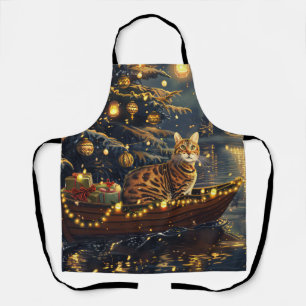 Bengalkatze Weihnachtsfestliche Reise Schürze
