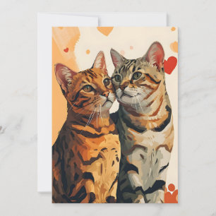 Bengalkatzen Valentinstag Feiertagskarte