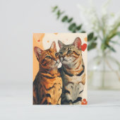 Bengals Cats Valentinstag Postkarte (Stehend Vorderseite)