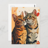 Bengals Cats Valentinstag Postkarte (Vorne/Hinten)