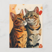 Bengals Cats Valentinstag Postkarte (Vorderseite)