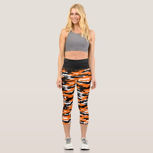 Bengals Tiger High Waisted Capris (Vorderseite)