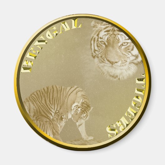 Bengals Tigers Gold Coin Magnet (Vorne)