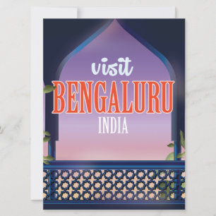 Bengaluru india vintage travel poster